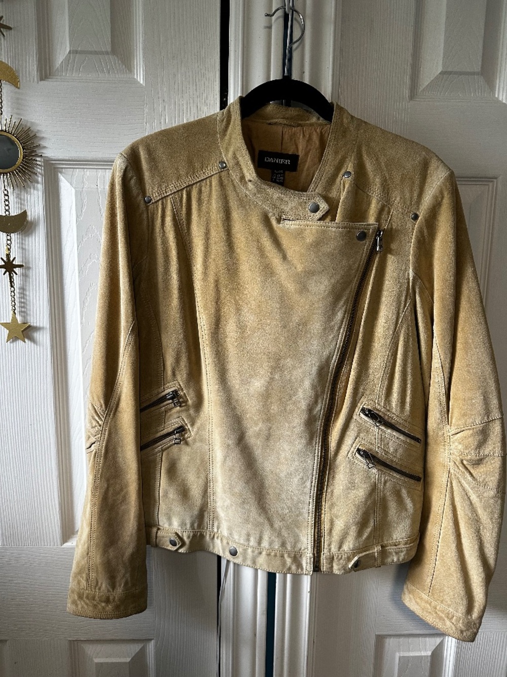 Retro Danier "Juliette-Style" Camel Suede Biker Jacket, Women's XL